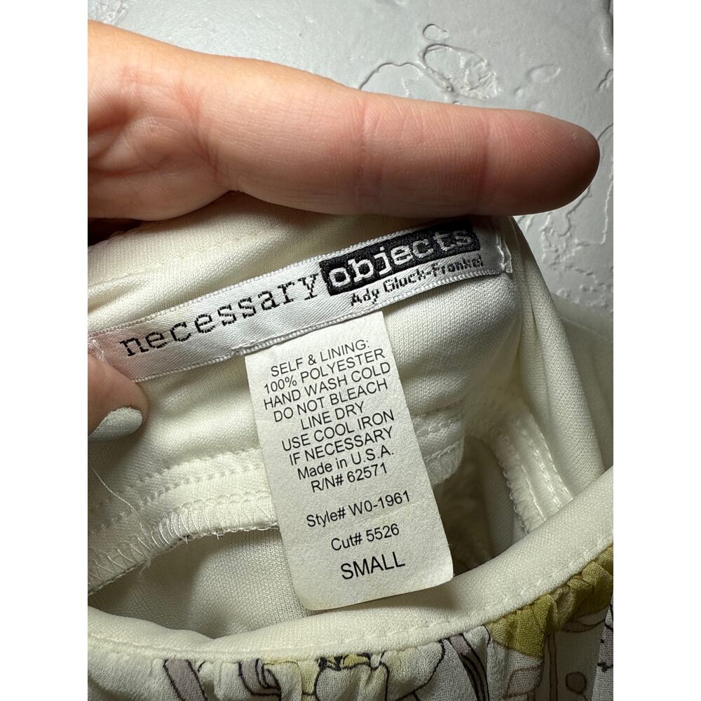 Necessary Objects floral beaded empire‎ waist sheer lined dress womens small y2k - Picture 5 of 10